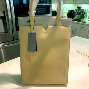 Tesla motors leather tote new